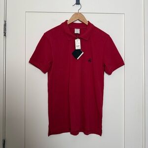 Brooks Brothers Polo Shirt Men Sz M Burgundy Extra Slim Fit Supima Cotton Preppy